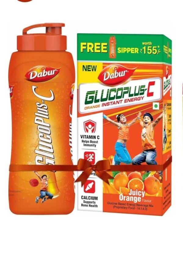 Dabur Gluco Plus C Orange (1 Kg +Free Sipper with pack)